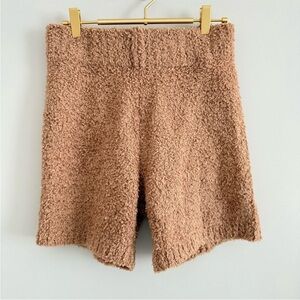 Skims Cozy Knit Boucle Shorts in Camel Small Medium NEW